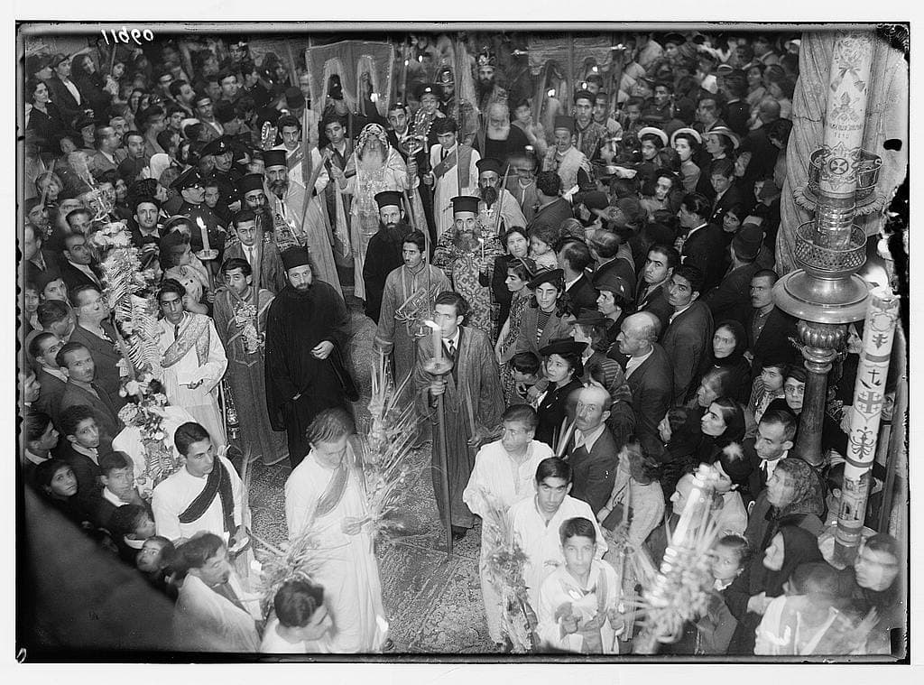 Syriac Orthodox Palm Sunday procession in Jerusalem, 1941