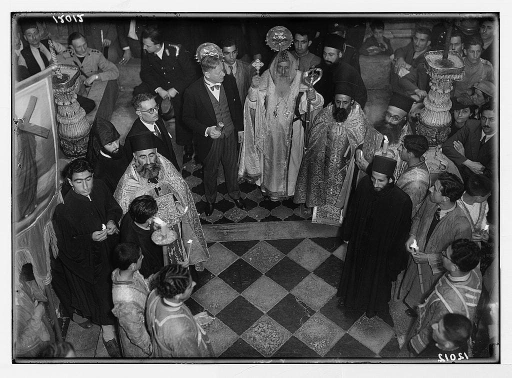 Syriac Orthodox procession at the Holy Fire ceremony, Jerusalem, 1941