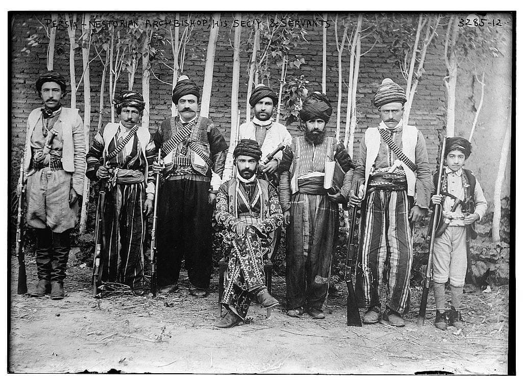 Shemasha Ishai d'Mar Shimun with his secretary and servants