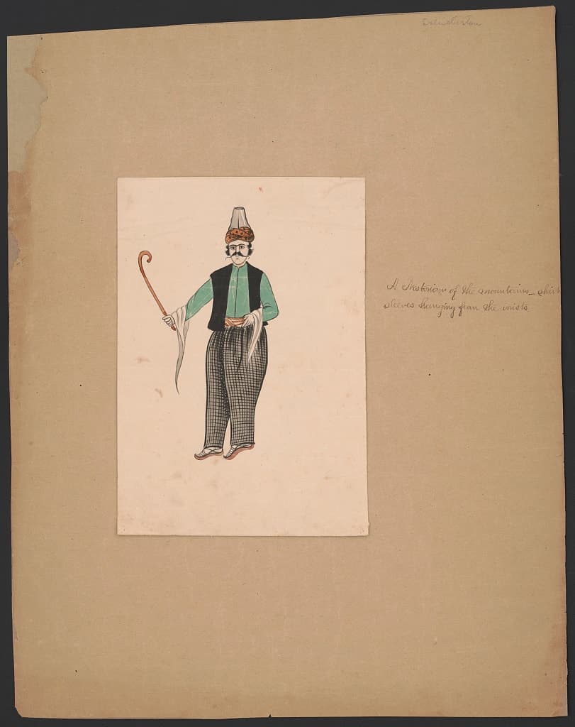 A Nestorian (Assyrian) man of the mountains, painting, about 1839