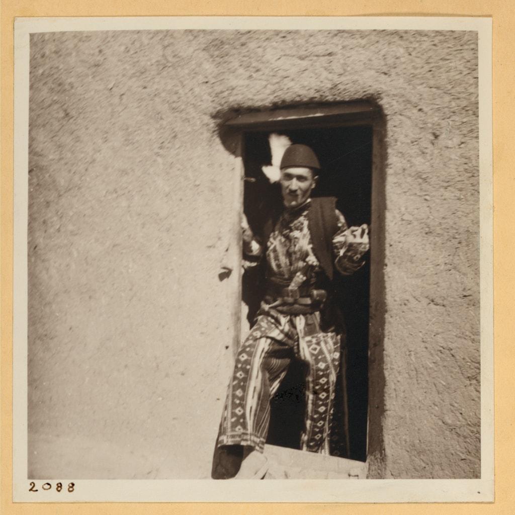 Assyrian man in national costume at Tel Tamer, 1938
