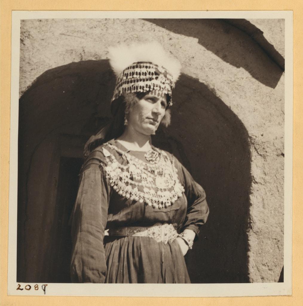 Assyrian woman in traditional jewellery at Tel Tamer, 1938
