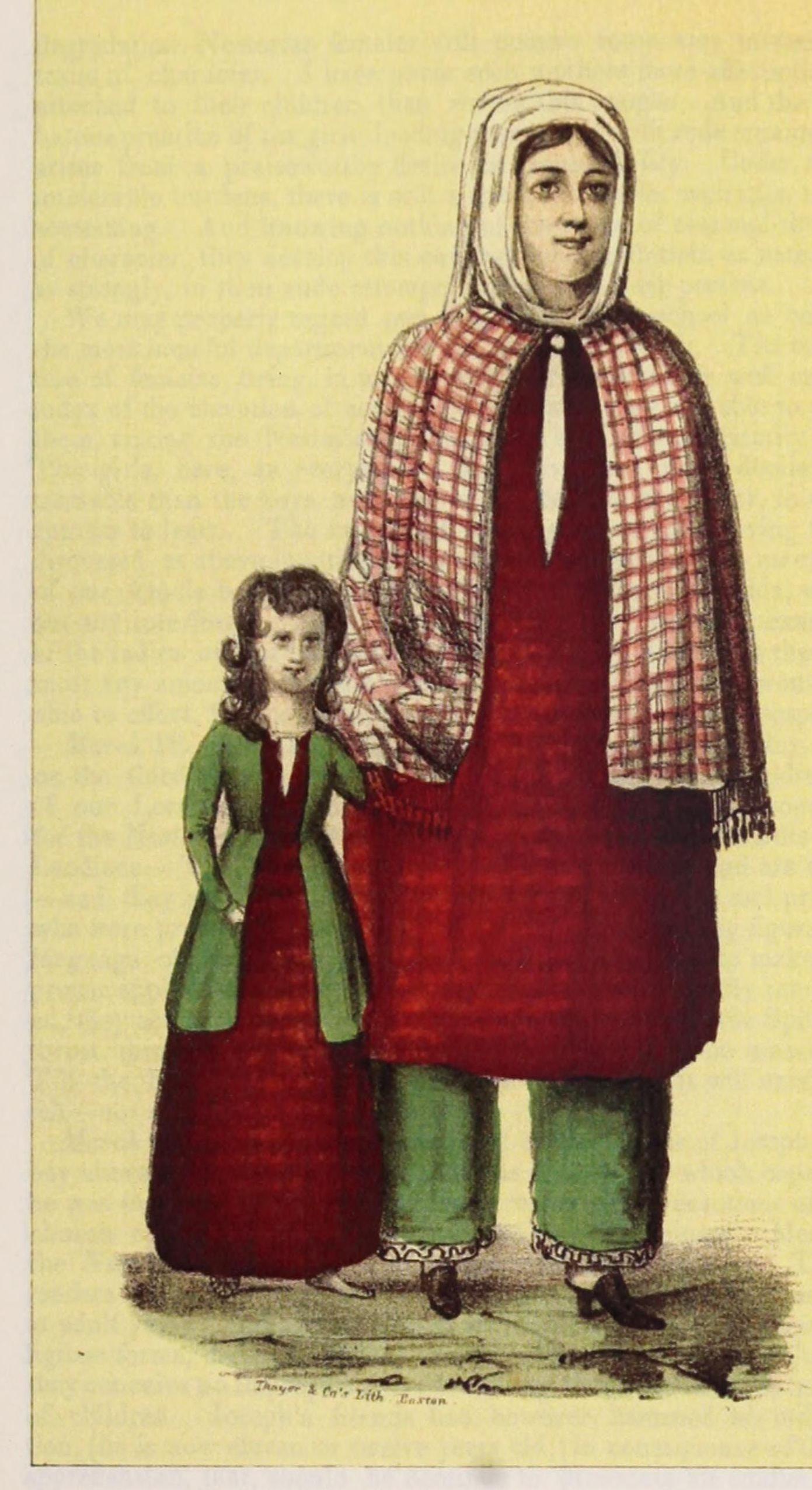 A Nestorian (Assyrian) mother and her little girl, 1843 lithograph