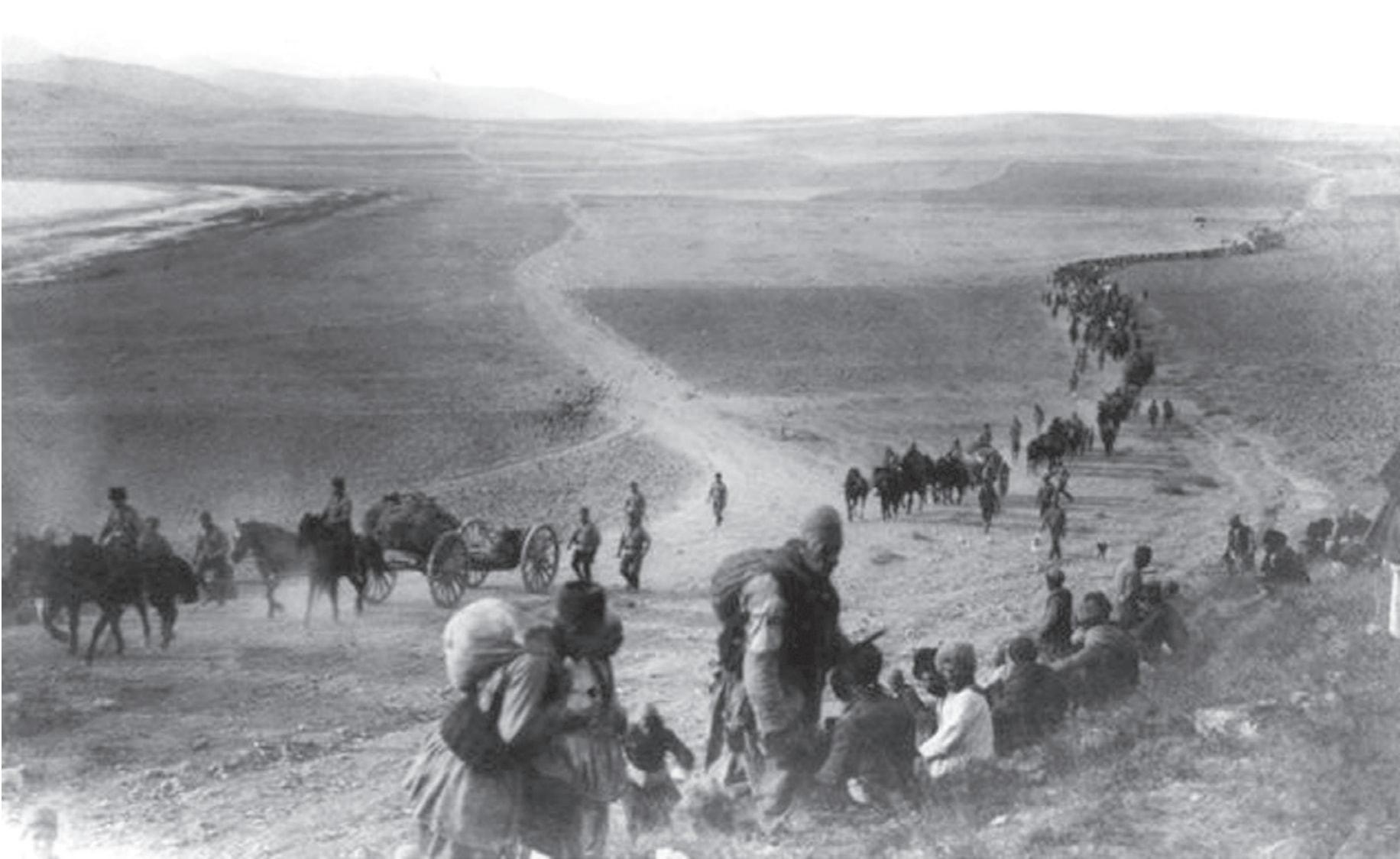 Refugee column near Lake Urmia, 1915