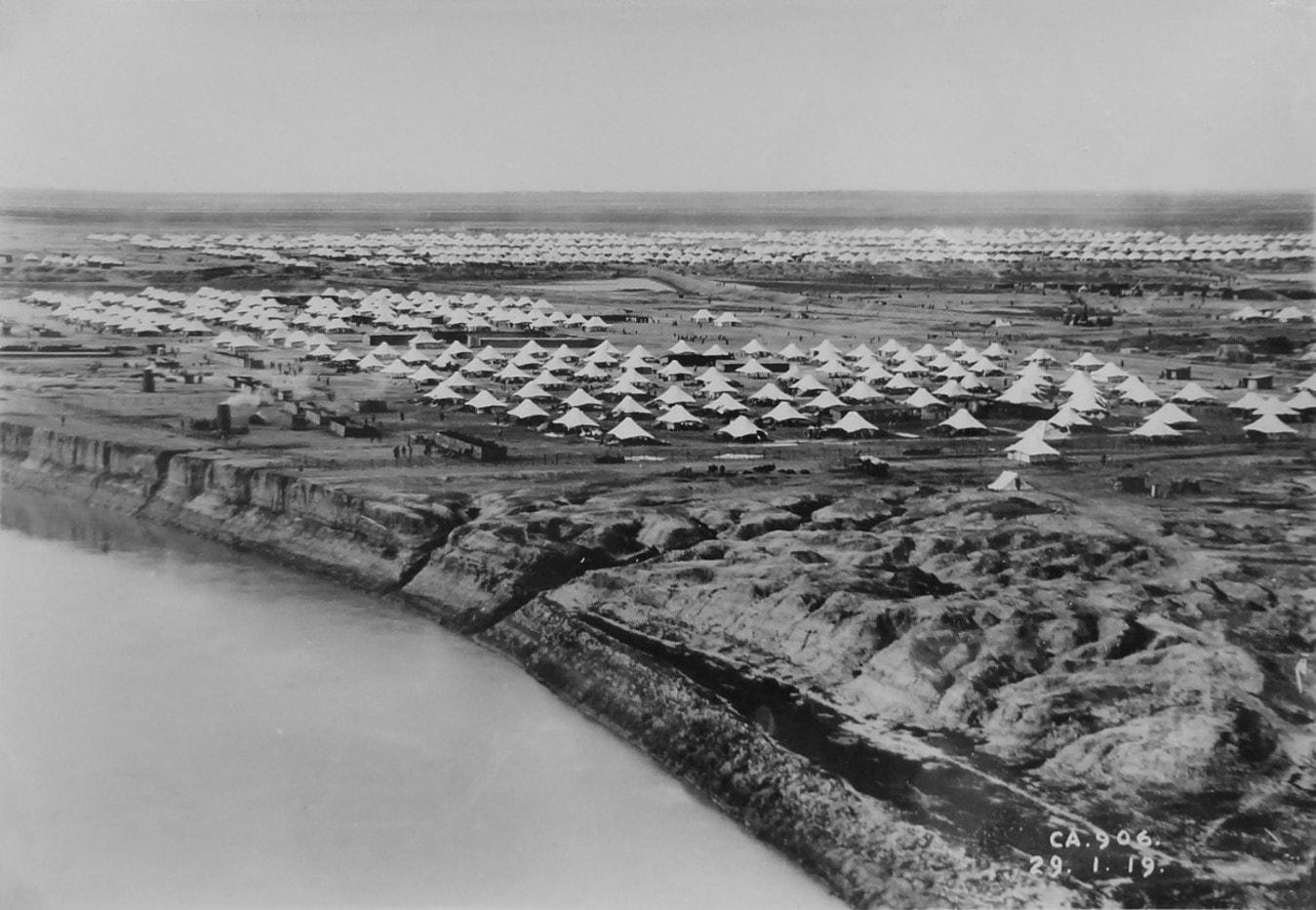 Aerial view of the Baqubah refugee camp on the Diyala
