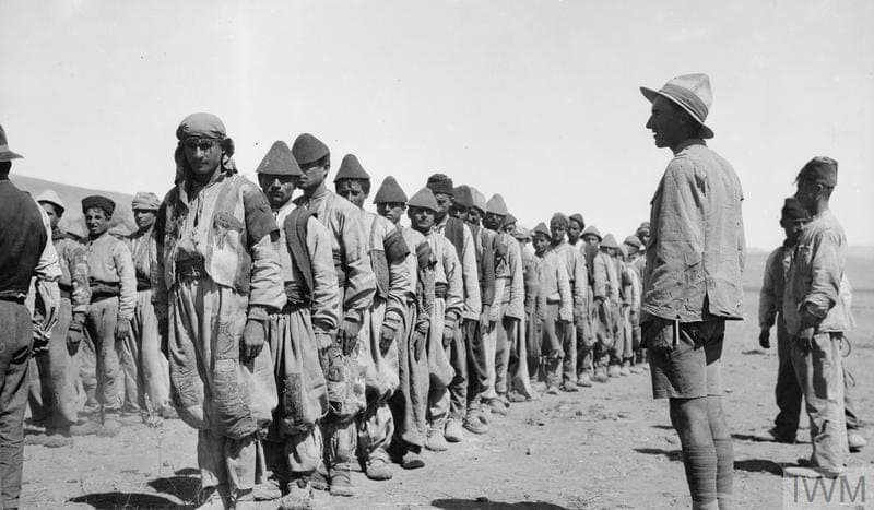 Jilu Assyrian recruits drilling with a New Zealand NCO, Hamadan