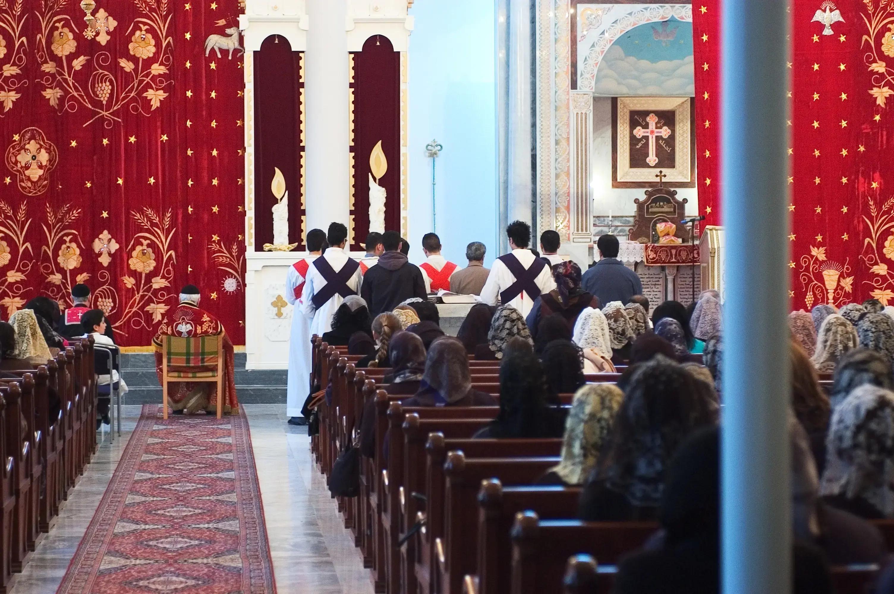 Good Friday procession inside St Peter and St Paul, Hallunda