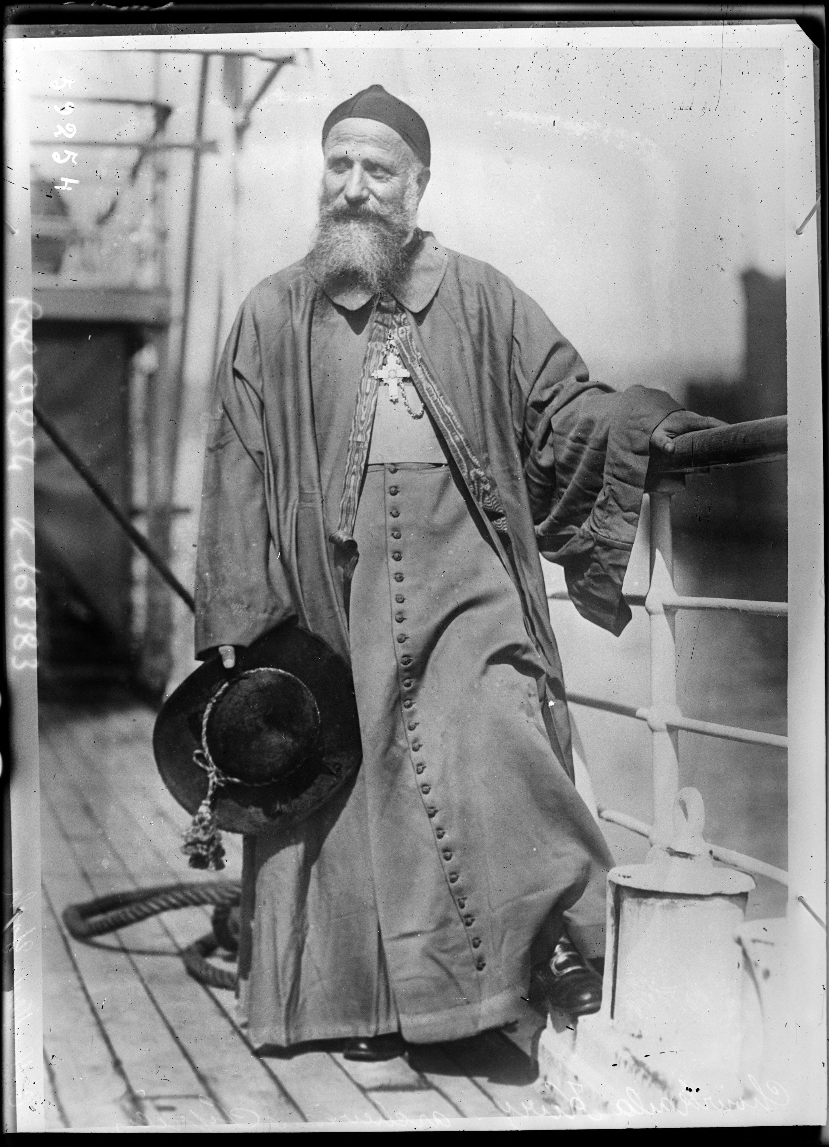Syrian archbishop Chourkaila Kury aboard ship