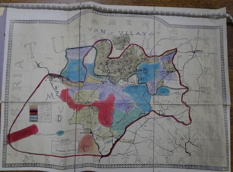 Proposed autonomous Assyrian state, map presented at Lausanne, 1923