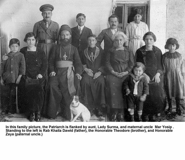 Mar Eshai Shimun with the patriarchal family, about 1924