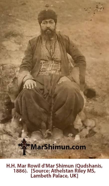 Patriarch Mar Rowil Shimun at Qudshanis, 1886