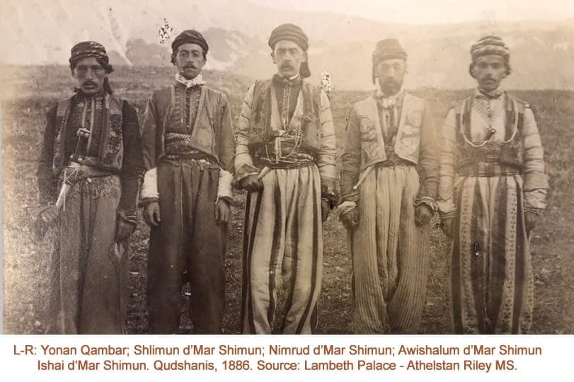 Men of the Mar Shimun family in mountain dress, Qudshanis, 1886