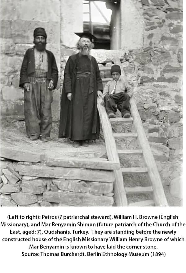 Mar Benyamin as a boy with the missionary W. H. Browne, Qudshanis, 1894