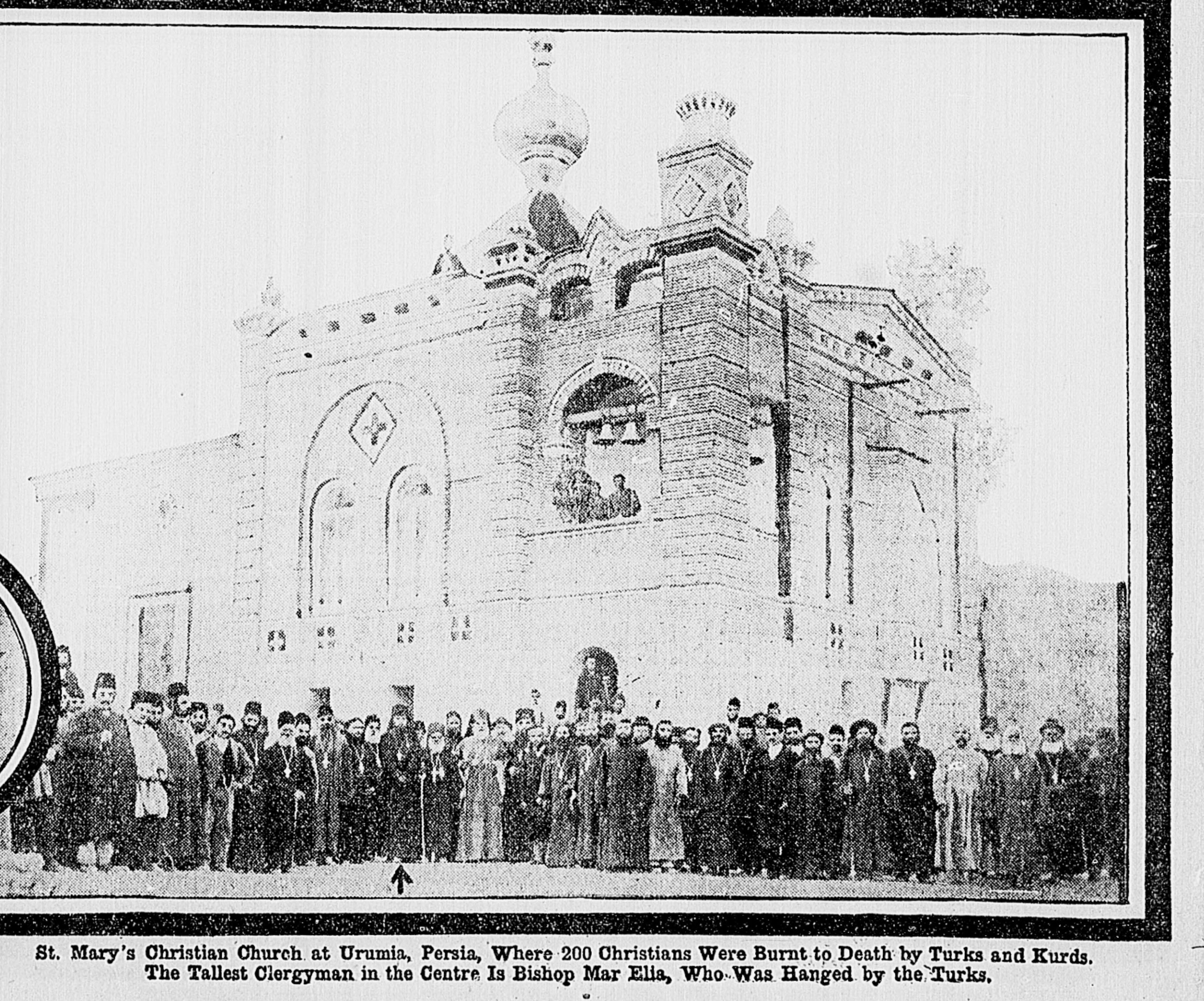 St. Mary's church at Urmia with its clergy and Bishop Mar Elia