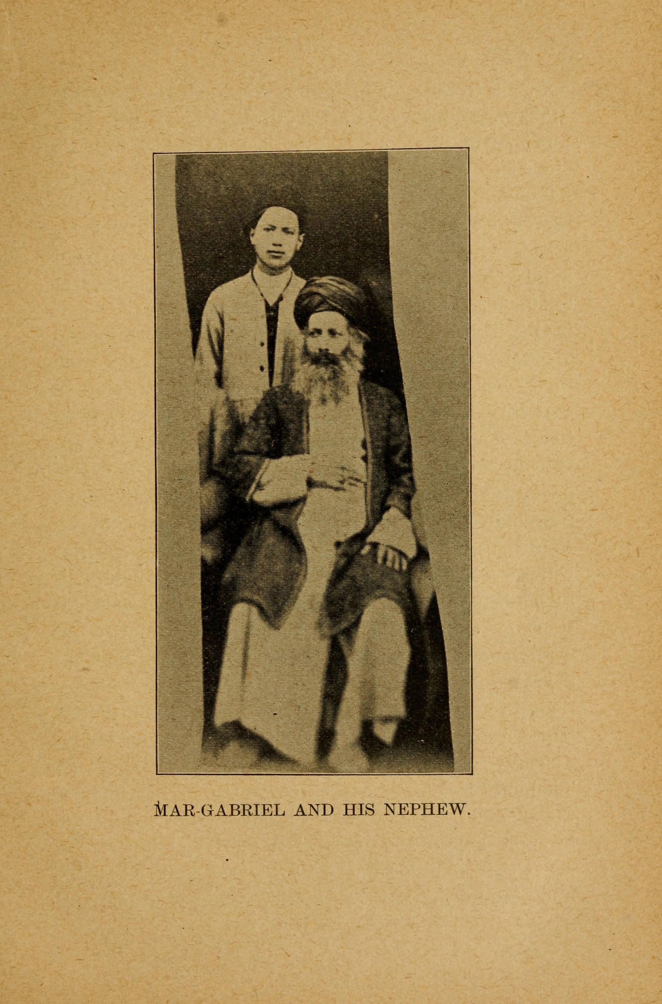 Mar Gabriel and his nephew, 1901 book plate