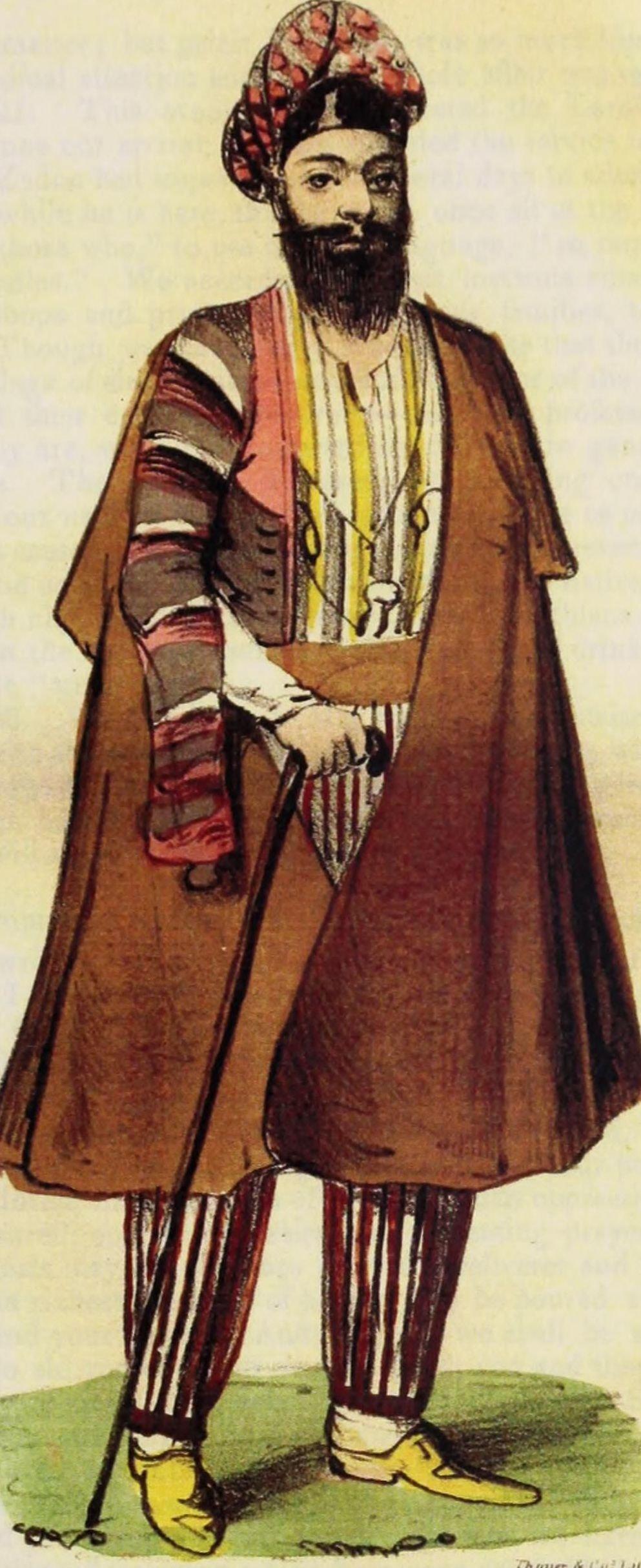 Priest Zadoc, brother of the Nestorian patriarch, 1843 lithograph