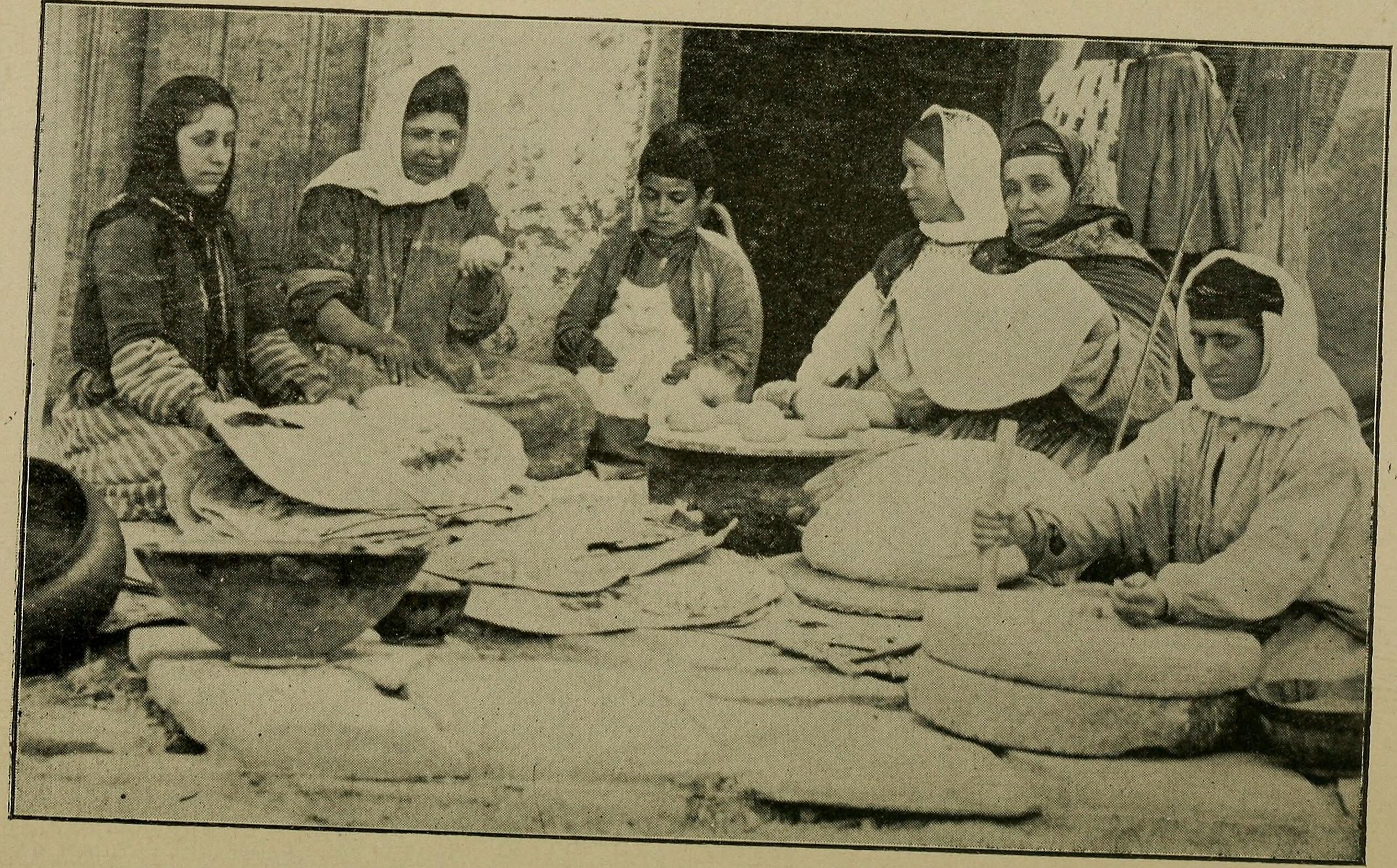 Nestorian (Assyrian) women making bread