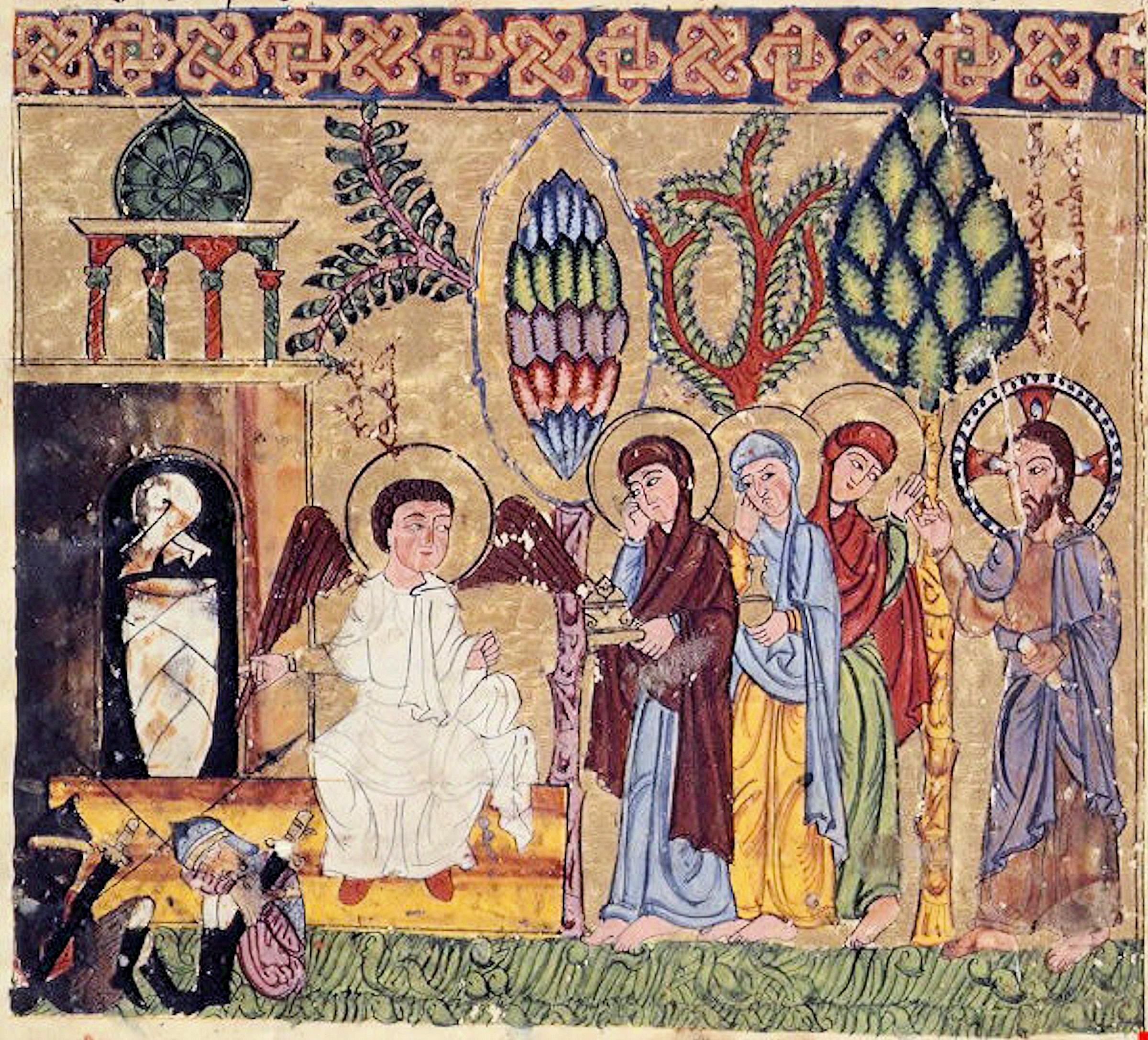 Holy women at the tomb, Syriac lectionary, about 1220