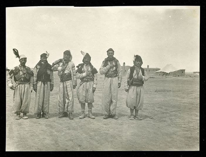 Six Assyrian Levies at camp in Baqubah, 1920