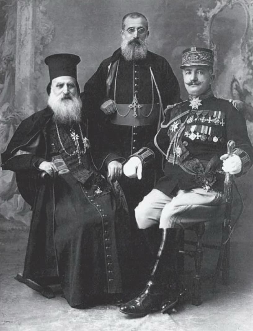 Agha Petros with Mar Ignatius Ephrem II and Mar Eugene Manna, Rome