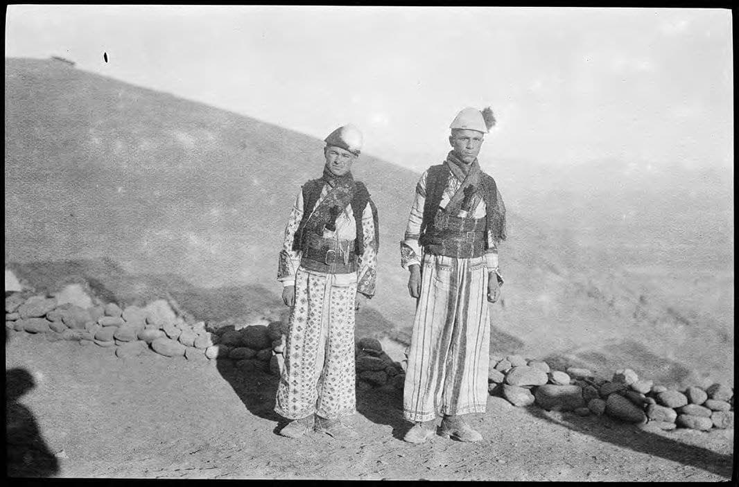 Two Assyrian Levies in mountain dress at Zakho camp, 1922