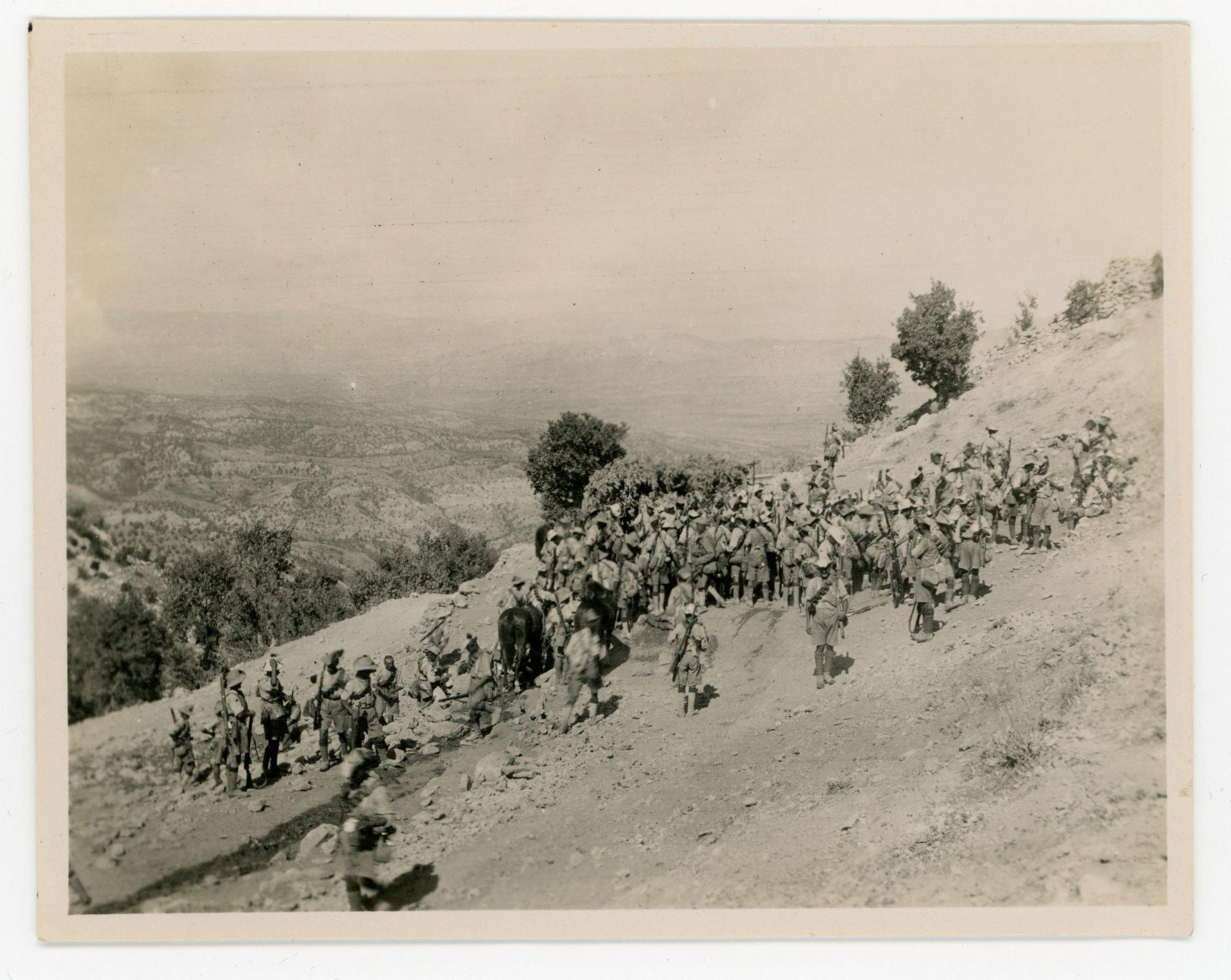 Assyrian Levies on a hillside near Zakho, 1922