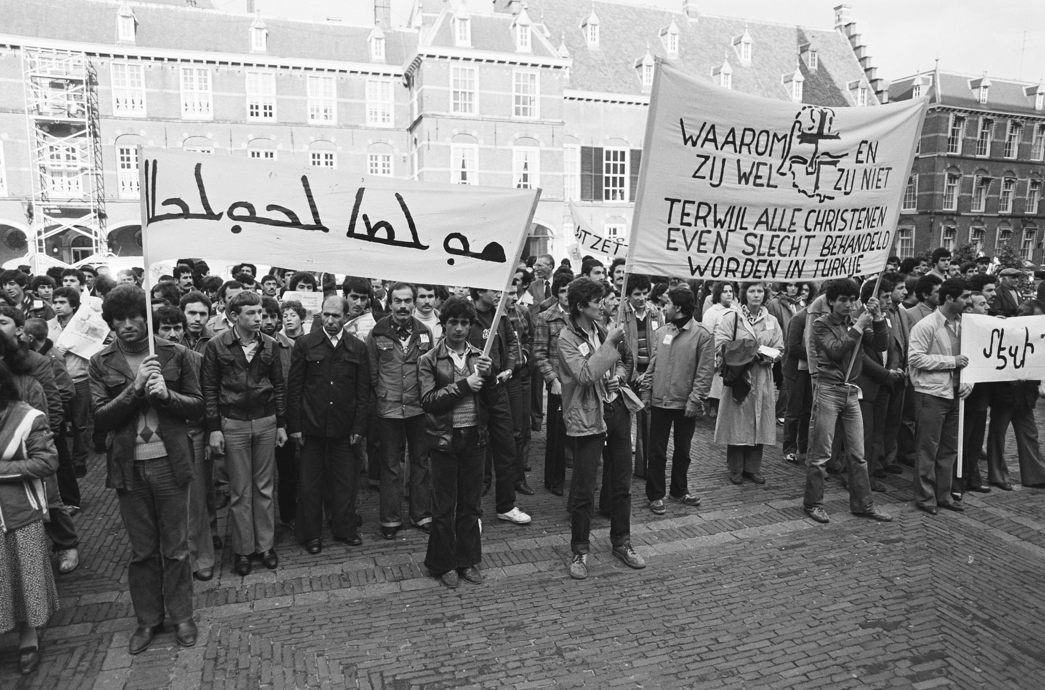 Christians from Turkey demonstrate against deportation in The Hague, 1980