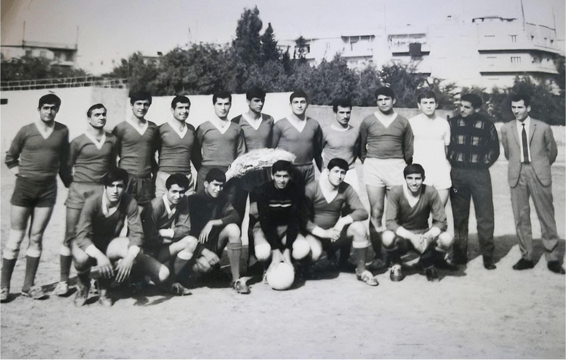 Al-Shahba Sports Club after winning the second division, Aleppo, 1968