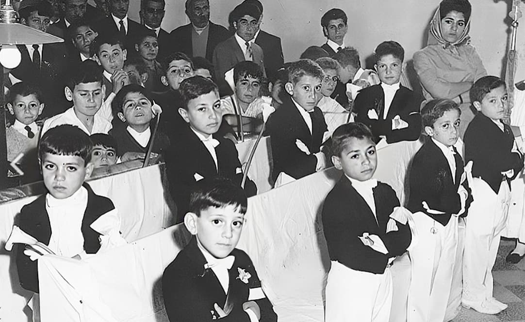 First communion at St George's Church, Aleppo, 1964