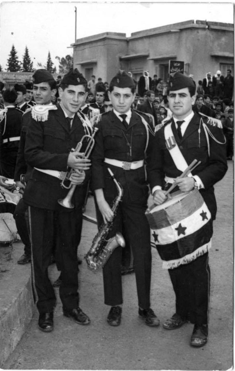 Syriac band at the Independence Day celebrations in Qamishli, 1956