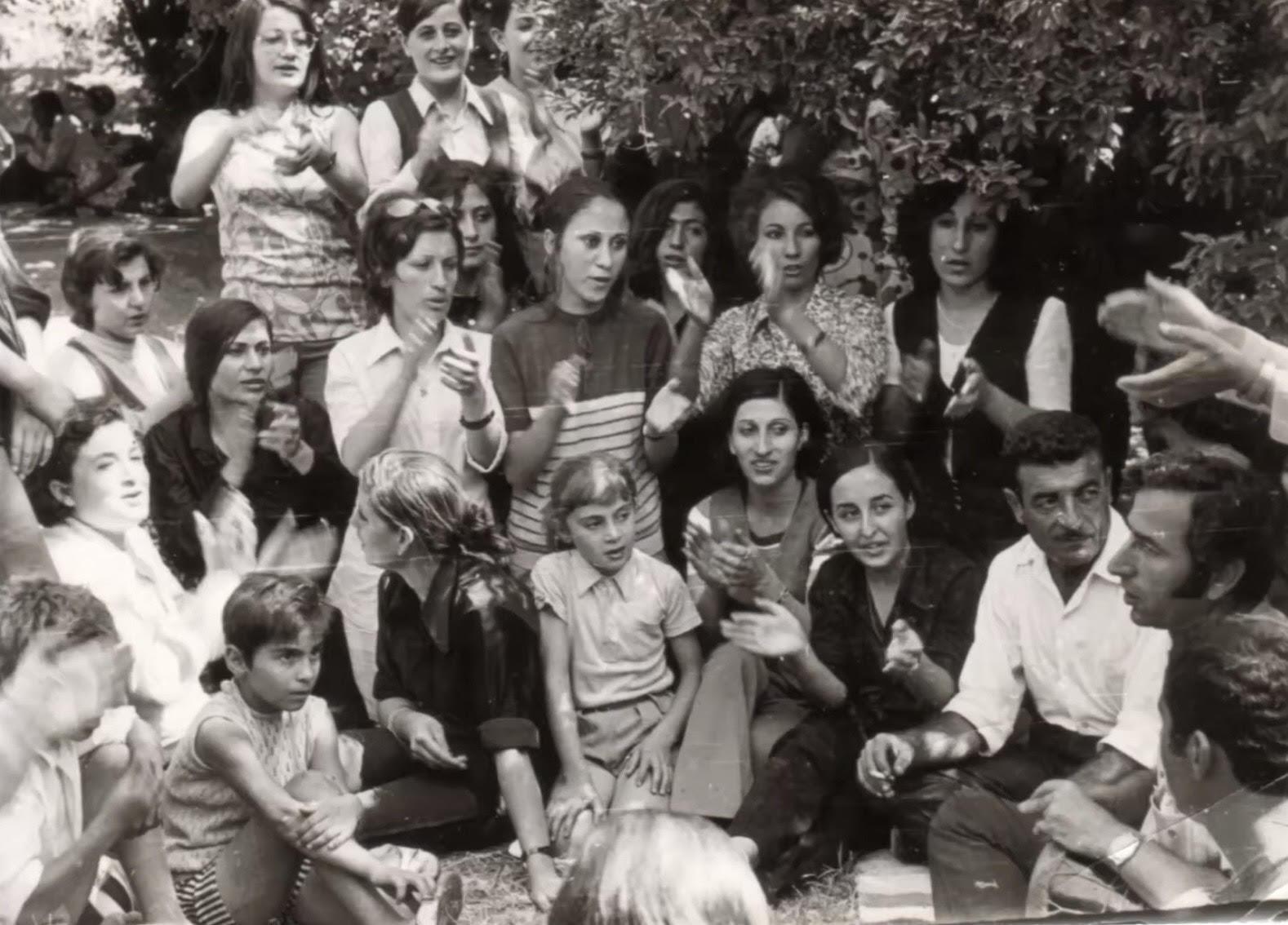 Syriac families singing together near Qamishli, 1960s