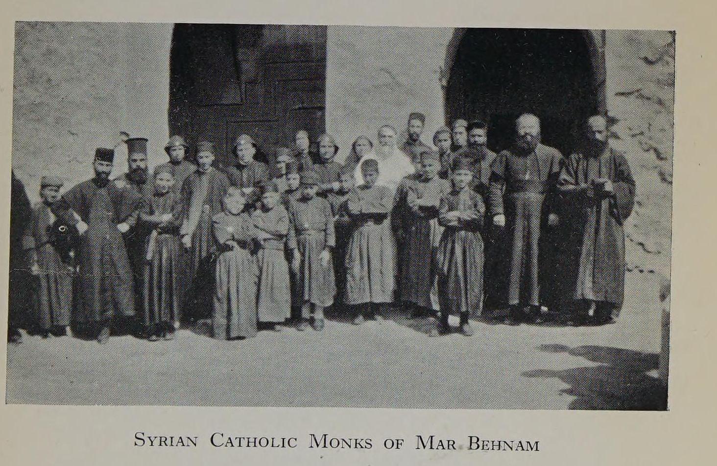 Syriac Catholic monks and pupils at the monastery of Mar Behnam, about 1924