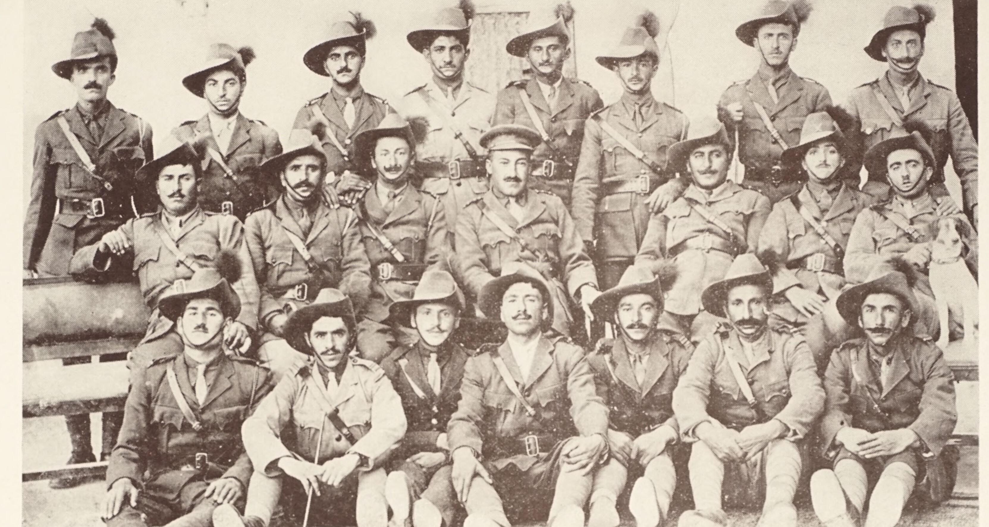 Assyrian officers of the Iraq Levies with David d'Beth Mar Shimun