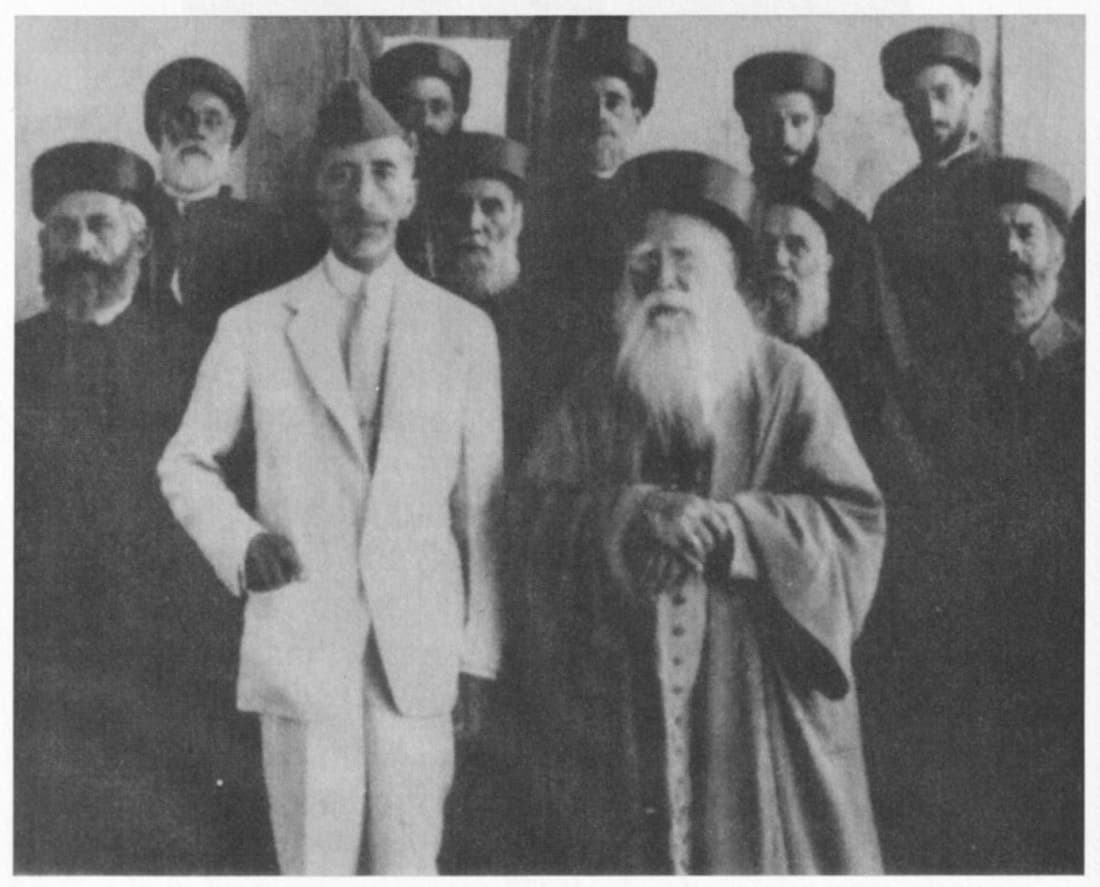 Chaldean Patriarch Mar Emmanuel II and clergy with King Faisal I