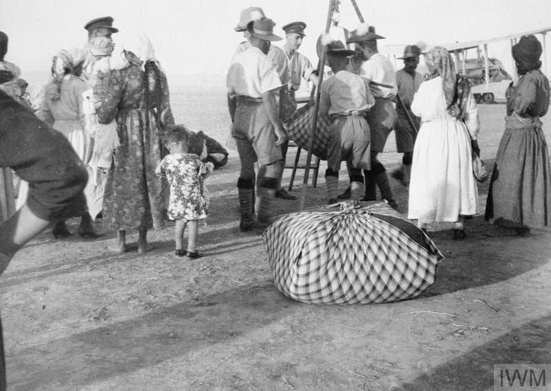Assyrian refugees' baggage weighed for the RAF airlift, Mosul, 1933