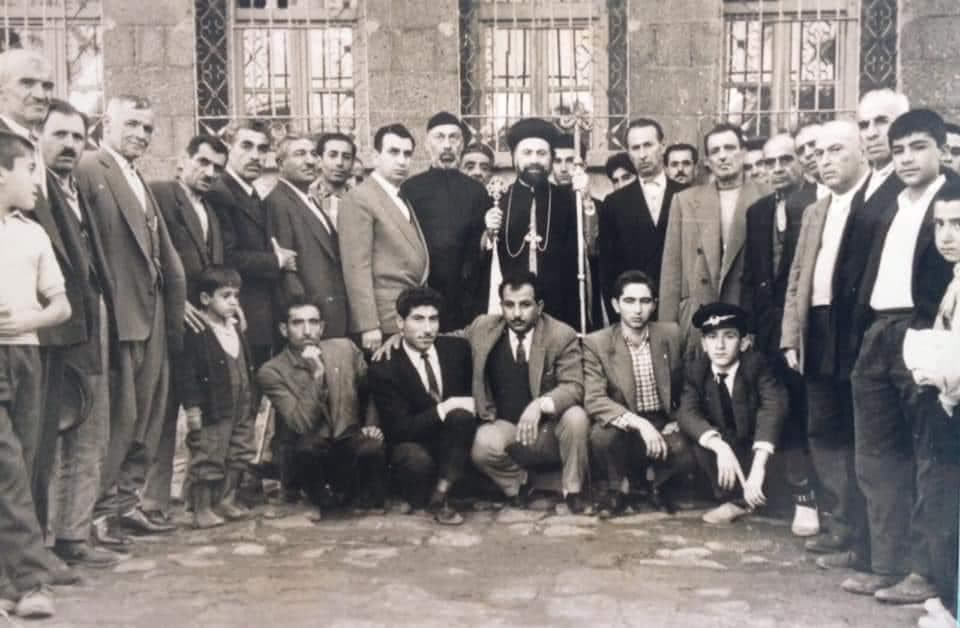 Bishop and congregation at St Mary's, Diyarbakir, 1956
