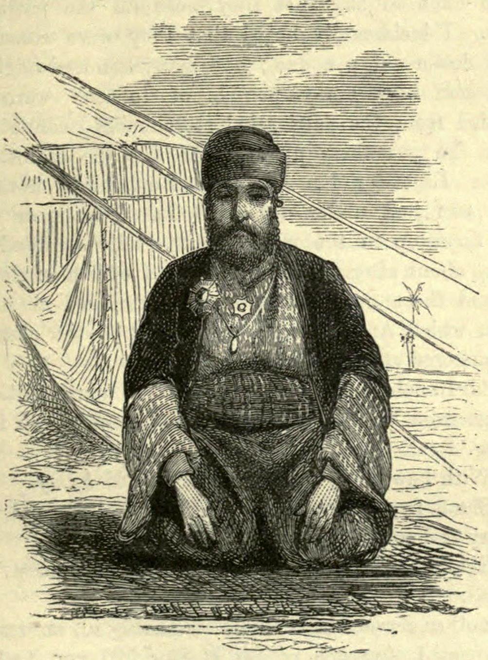 Patriarch Mar Shimun (Ruel) at Qudshanis, 1876 engraving