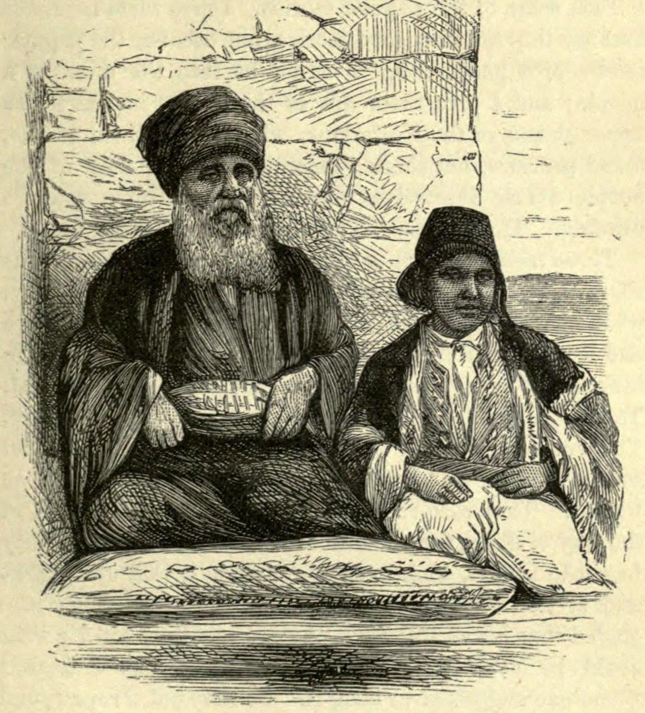 The patriarch's father Benjamin and his young son, Qudshanis, 1876