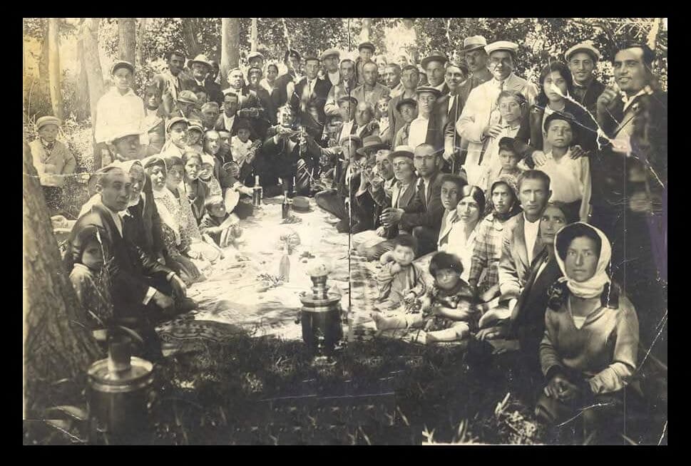 Assyrian families at a picnic with a samovar, Urmia