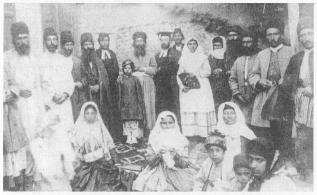 Mar Gawriel of Ardishai with his nephew and Anglican missionaries, 1886