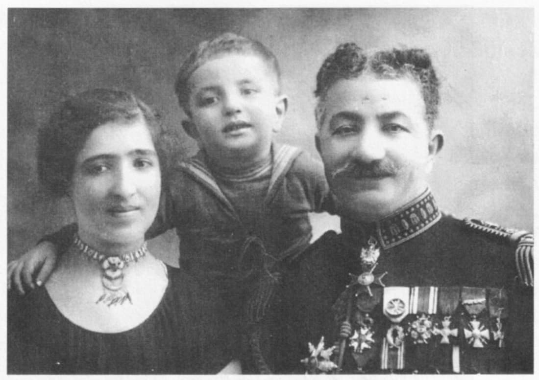 Agha Petros with his wife Zarifa Khanim and their son