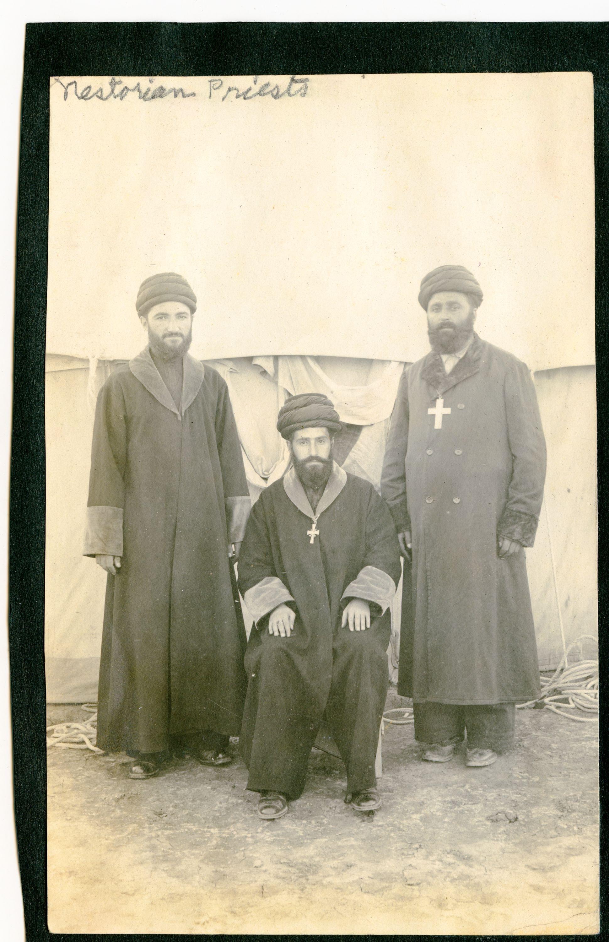 Nestorian priests at Baqubah refugee camp, 1918-1919
