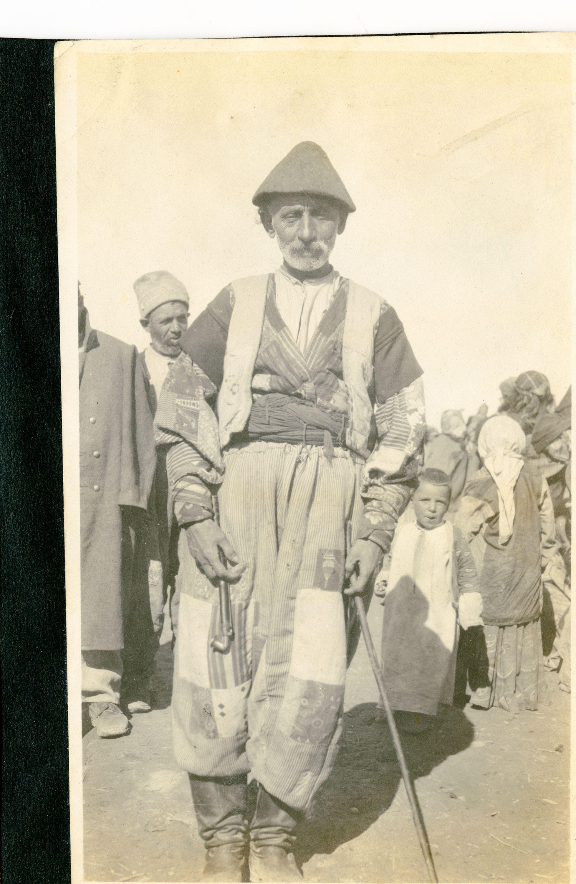 Elderly man in mountain dress at Baqubah refugee camp