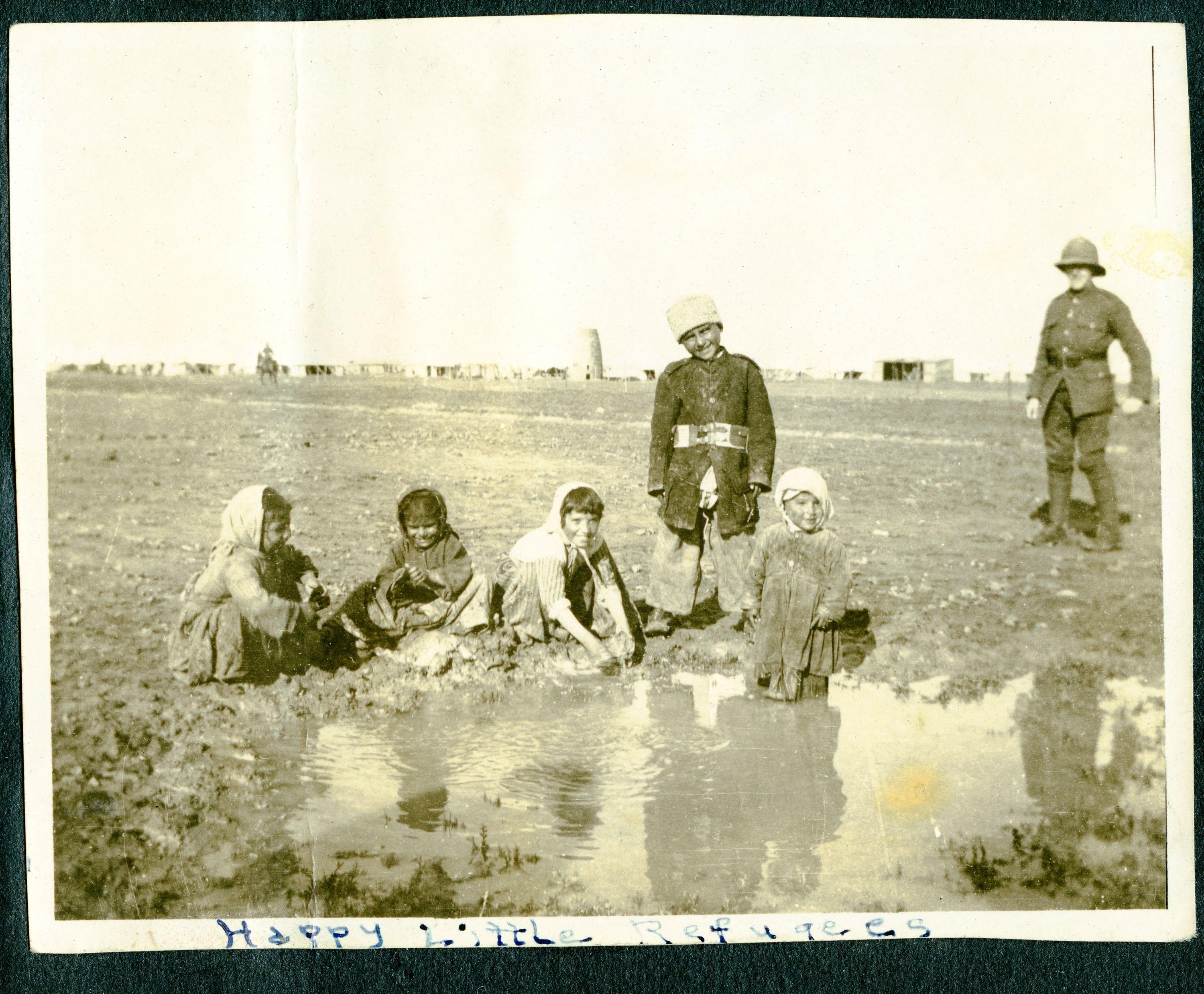 "Happy little refugees" at Baqubah camp