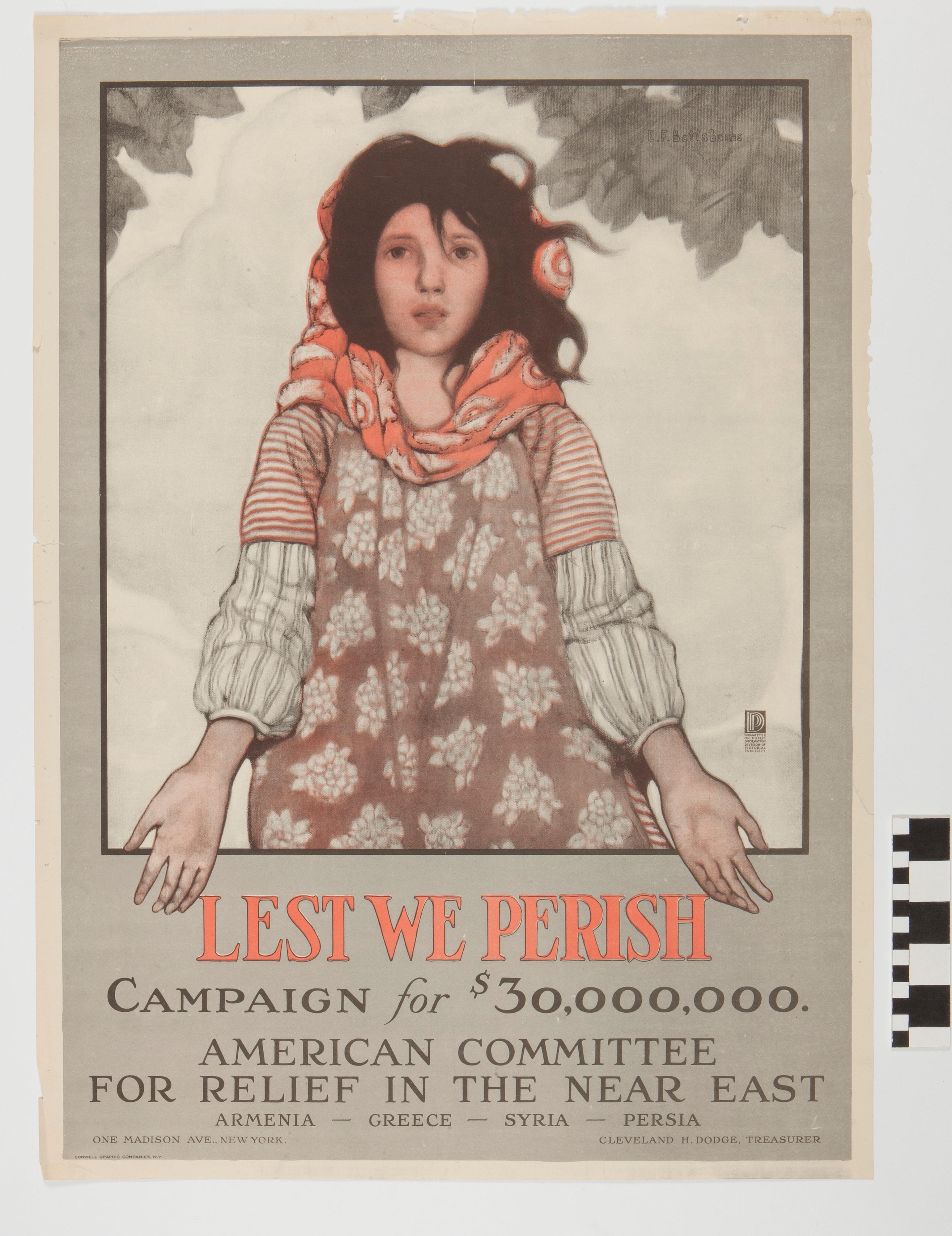 "Lest we perish": American Near East relief poster, late 1910s
