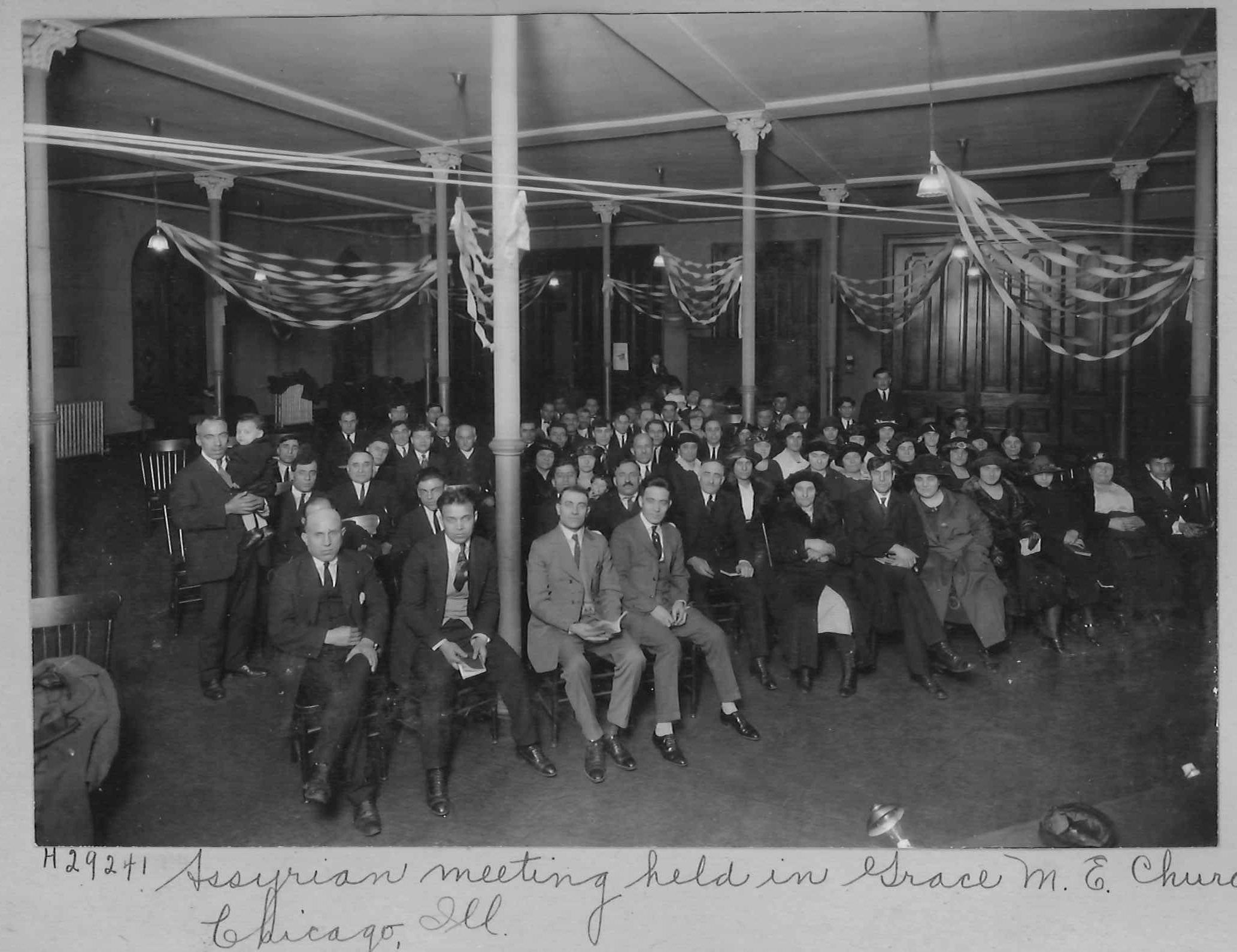 Assyrian meeting at Grace Methodist Episcopal Church, Chicago, about 1915-1920