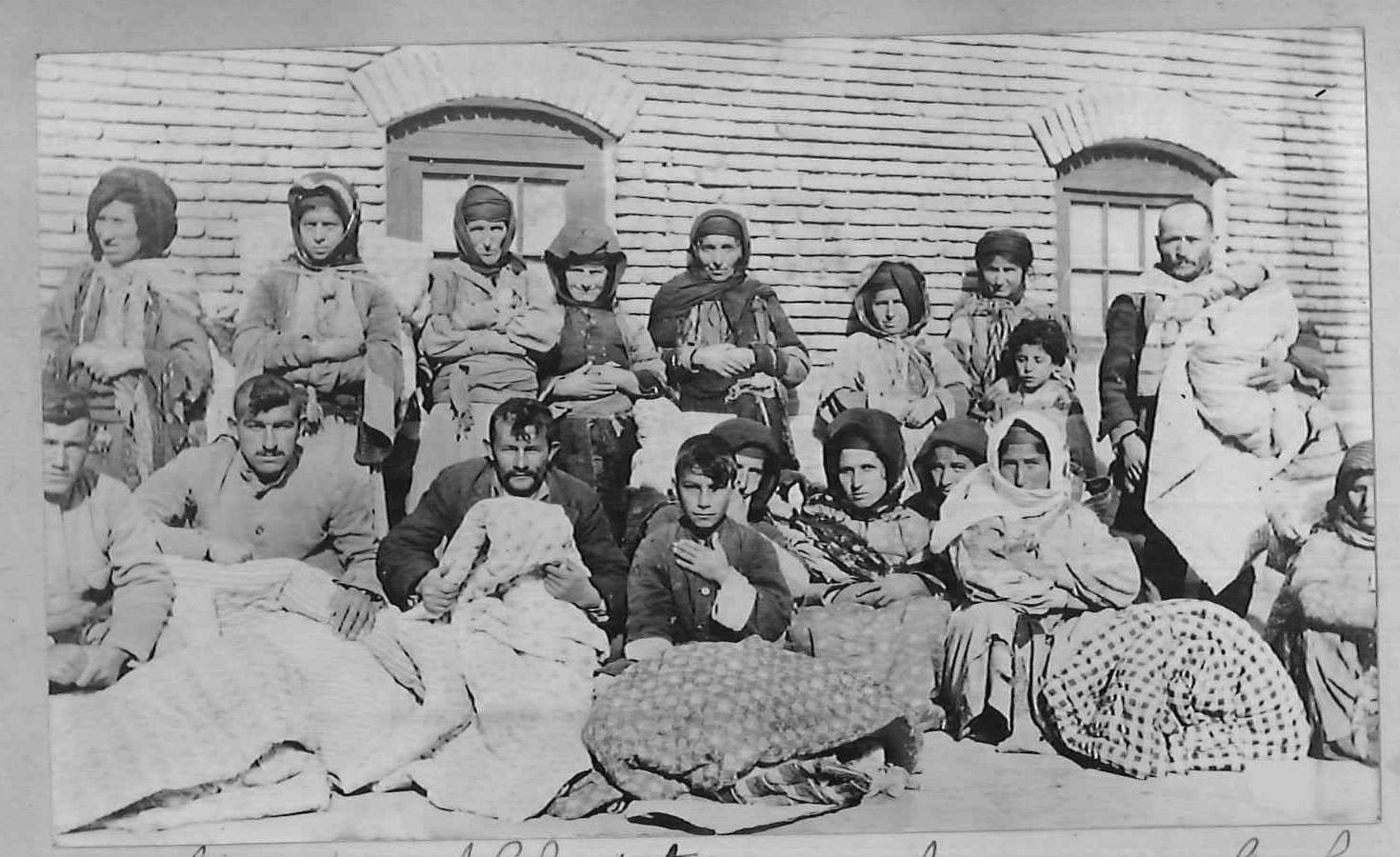 Christian refugees given quilts by the Armenian and Syrian Relief, Urmia