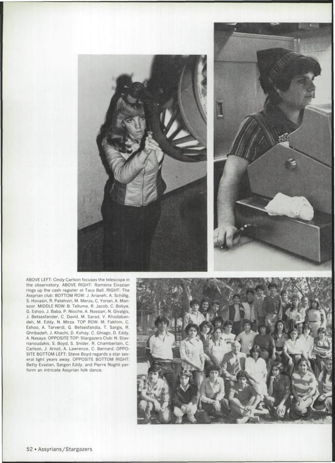 Turlock High School Assyrian club, 1982