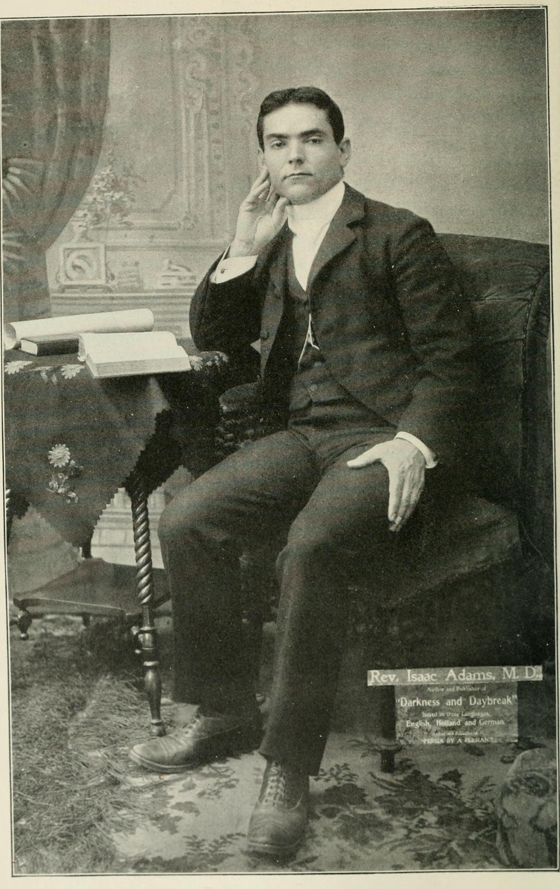 Isaac Adams, Assyrian author and physician, frontispiece of 1900