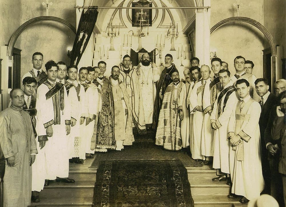 Syriac Orthodox priests and deacons of America with Archbishop Barsoum, 1927-1928